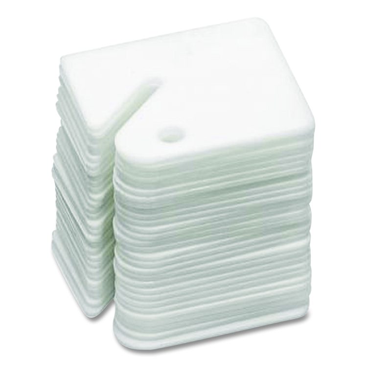 Plastic Identification Key Tags, White, 100/Pack