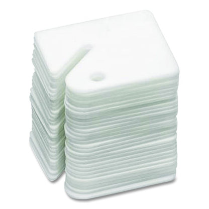 Plastic Identification Key Tags, White, 100/Pack