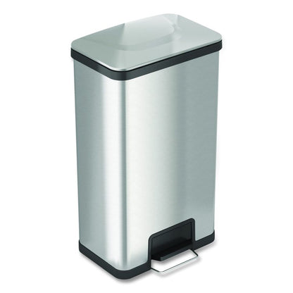 Step Pedal Trash Can with AirStep Technology, 18 gal, Stainless Steel, Silver