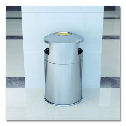 Extra-Large Dual Side-Entry Trash Can, Indoor, 50 gal, Stainless Steel, Silver