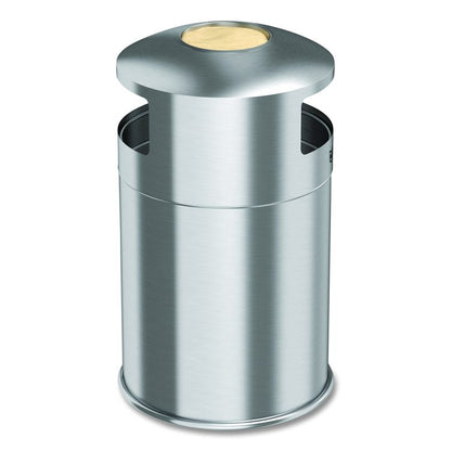 Extra-Large Dual Side-Entry Trash Can, Outdoor, 50 gal, Stainless Steel, Silver