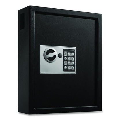 Steel Digital Lock Key Cabinet, 40-Key, 13 x 4 x 14.3, Stainless Steel 304, Black