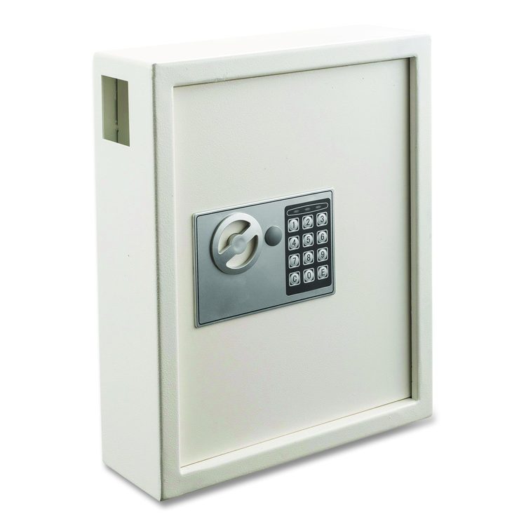 Steel Digital Lock Key Cabinet, 40-Key, 13 x 4 x 14.3, Stainless Steel 304, White