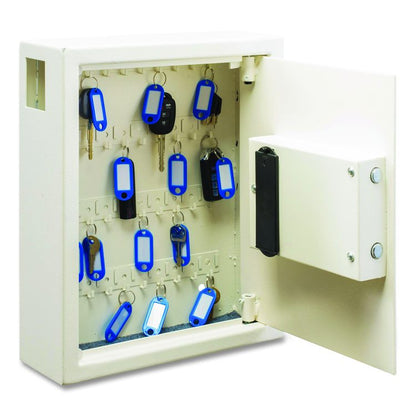 Steel Digital Lock Key Cabinet, 40-Key, 13 x 4 x 14.3, Stainless Steel 304, White