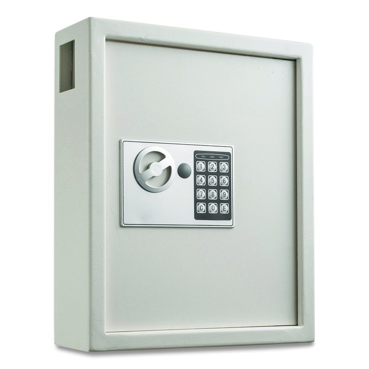 Steel Digital Lock Key Cabinet, 40-Key, 13 x 4 x 14.3, Stainless Steel 304, White
