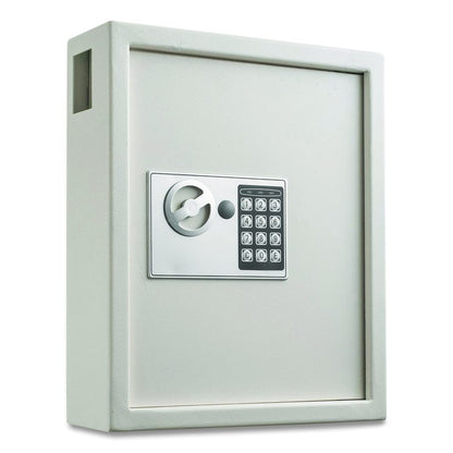 Steel Digital Lock Key Cabinet, 40-Key, 13 x 4 x 14.3, Stainless Steel 304, White