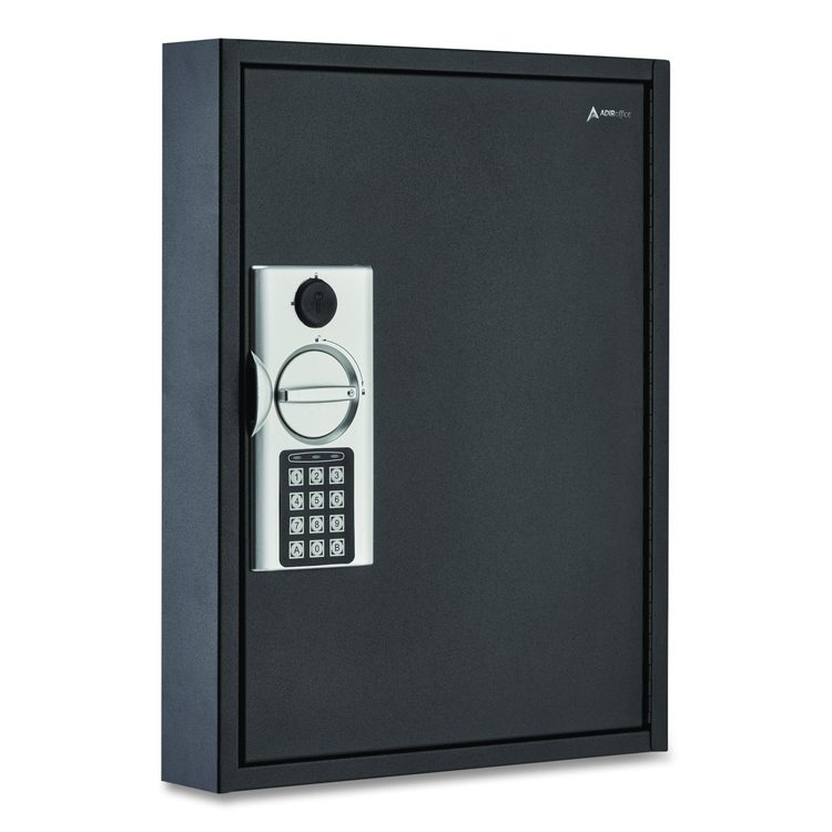 Steel Digital Lock Key Cabinet, 60-Key, 13 x 2.6 x 17, Stainless Steel 304, Black