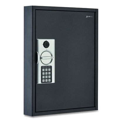 Steel Digital Lock Key Cabinet, 60-Key, 13 x 2.6 x 17, Stainless Steel 304, Black