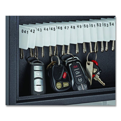Steel Digital Lock Key Cabinet, 60-Key, 13 x 2.6 x 17, Stainless Steel 304, Black