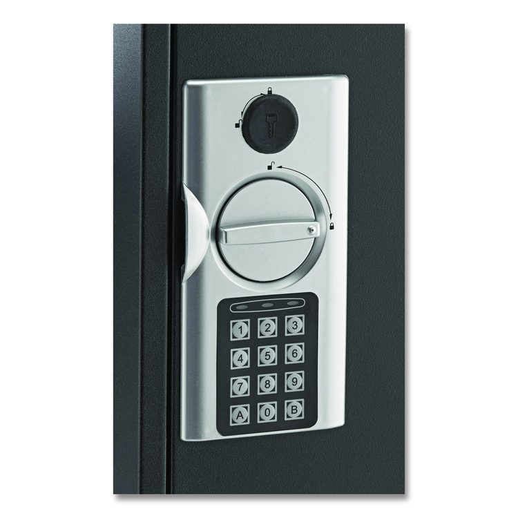 Steel Digital Lock Key Cabinet, 60-Key, 13 x 2.6 x 17, Stainless Steel 304, Black
