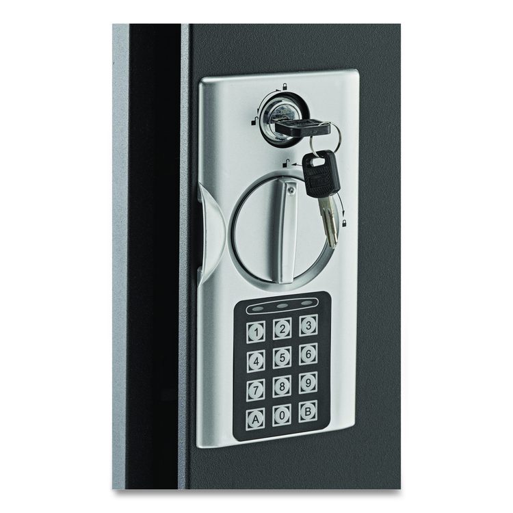 Steel Digital Lock Key Cabinet, 60-Key, 13 x 2.6 x 17, Stainless Steel 304, Black