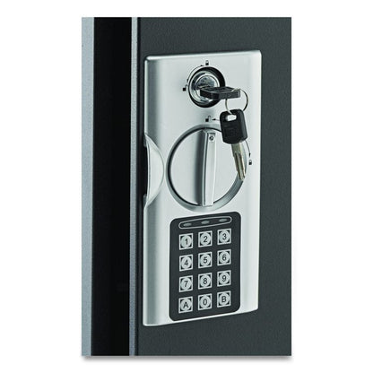 Steel Digital Lock Key Cabinet, 60-Key, 13 x 2.6 x 17, Stainless Steel 304, Black