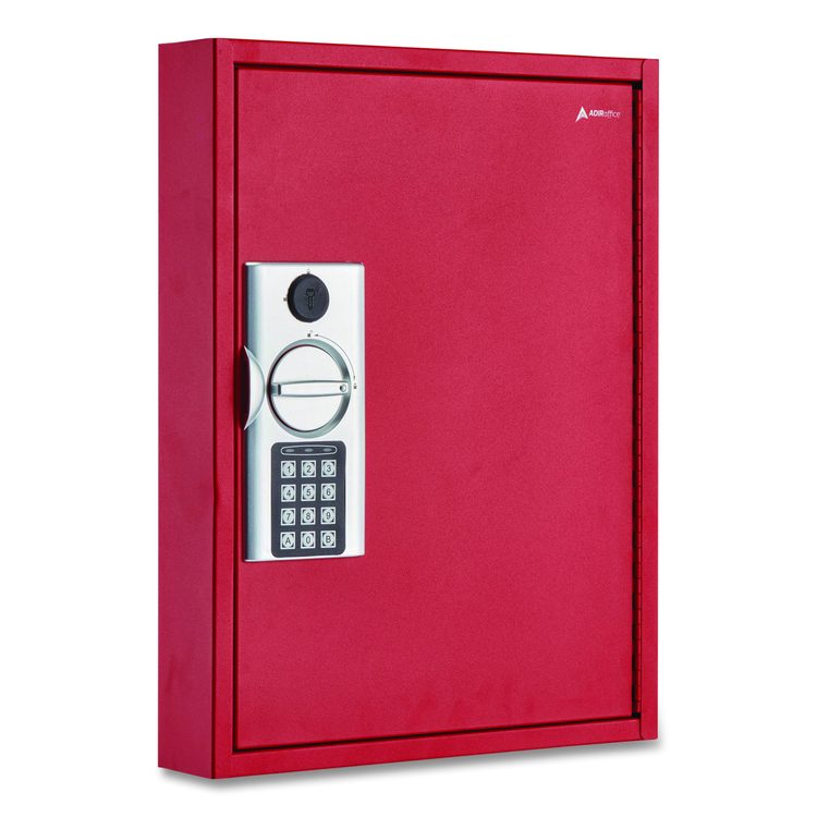 Steel Digital Lock Key Cabinet, 60-Key, 13 x 2.6 x 17, Stainless Steel 304, Red