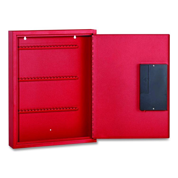 Steel Digital Lock Key Cabinet, 60-Key, 13 x 2.6 x 17, Stainless Steel 304, Red