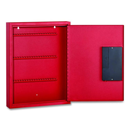 Steel Digital Lock Key Cabinet, 60-Key, 13 x 2.6 x 17, Stainless Steel 304, Red