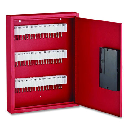 Steel Digital Lock Key Cabinet, 60-Key, 13 x 2.6 x 17, Stainless Steel 304, Red