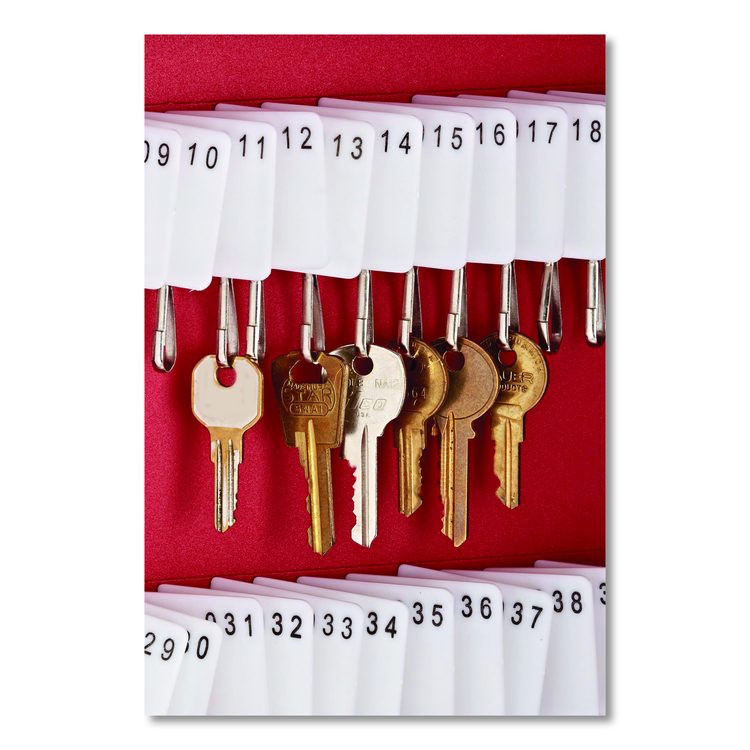 Steel Digital Lock Key Cabinet, 60-Key, 13 x 2.6 x 17, Stainless Steel 304, Red