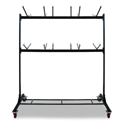Steel Folding Chair Two-Tier Utility Cart, Metal, 1,000 lb Capacity, 33 x 65 x 68.5, Black