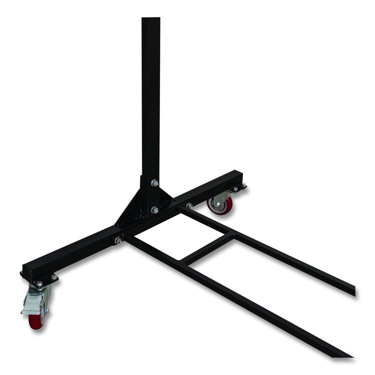 Steel Folding Chair Two-Tier Utility Cart, Metal, 1,000 lb Capacity, 33 x 65 x 68.5, Black