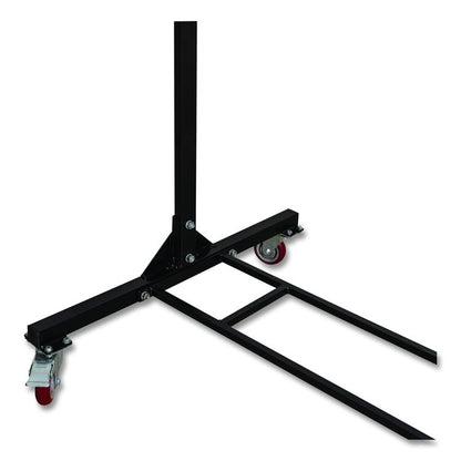 Steel Folding Chair Two-Tier Utility Cart, Metal, 1,000 lb Capacity, 33 x 65 x 68.5, Black