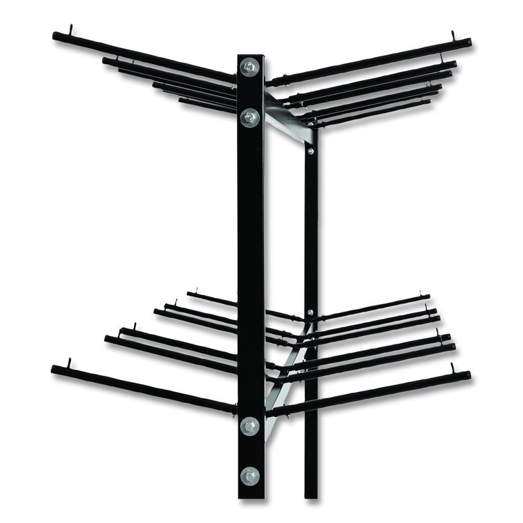 Steel Folding Chair Two-Tier Utility Cart, Metal, 1,000 lb Capacity, 33 x 65 x 68.5, Black