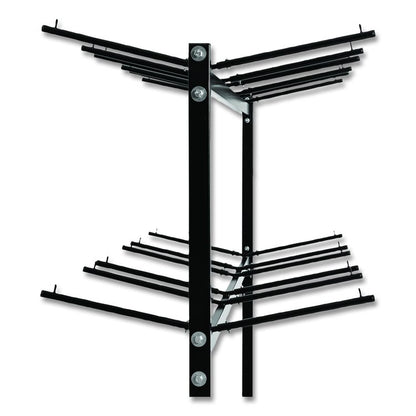 Steel Folding Chair Two-Tier Utility Cart, Metal, 1,000 lb Capacity, 33 x 65 x 68.5, Black