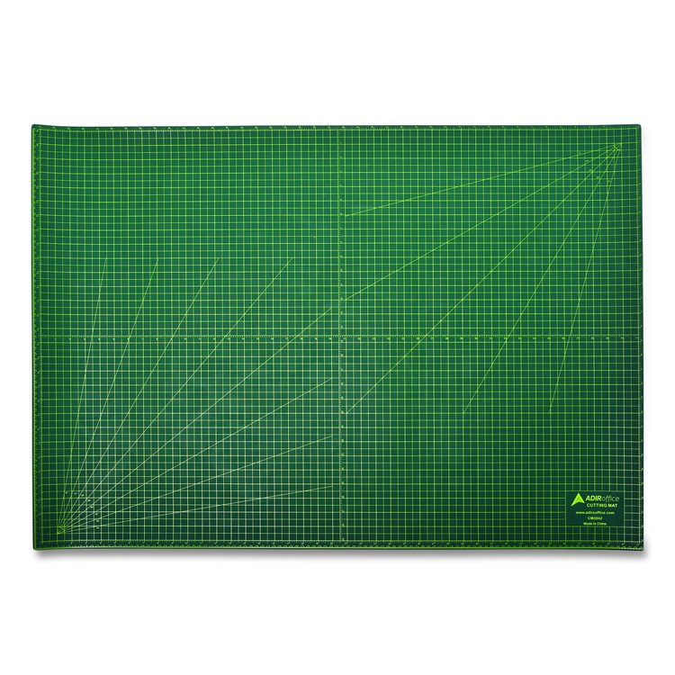 Reversible Self Healing Cutting Mat, 1" Grid with Guide Angles, 30" x 42", Green/Black