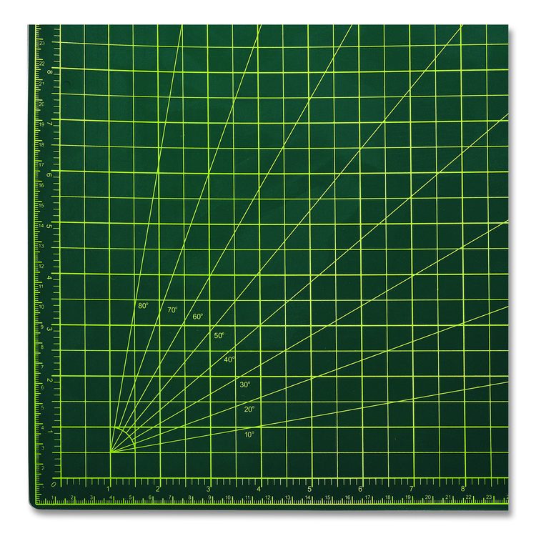 Reversible Self Healing Cutting Mat, 1" Grid with Guide Angles, 30" x 42", Green/Black