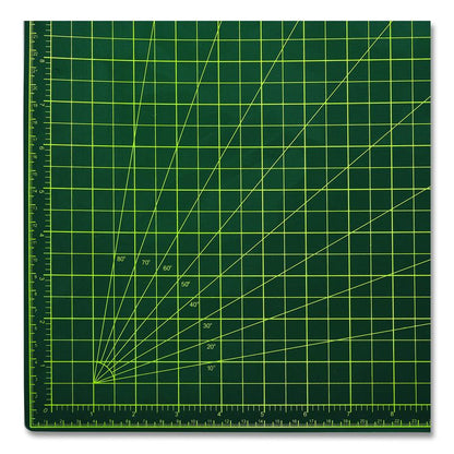 Reversible Self Healing Cutting Mat, 1" Grid with Guide Angles, 30" x 42", Green/Black