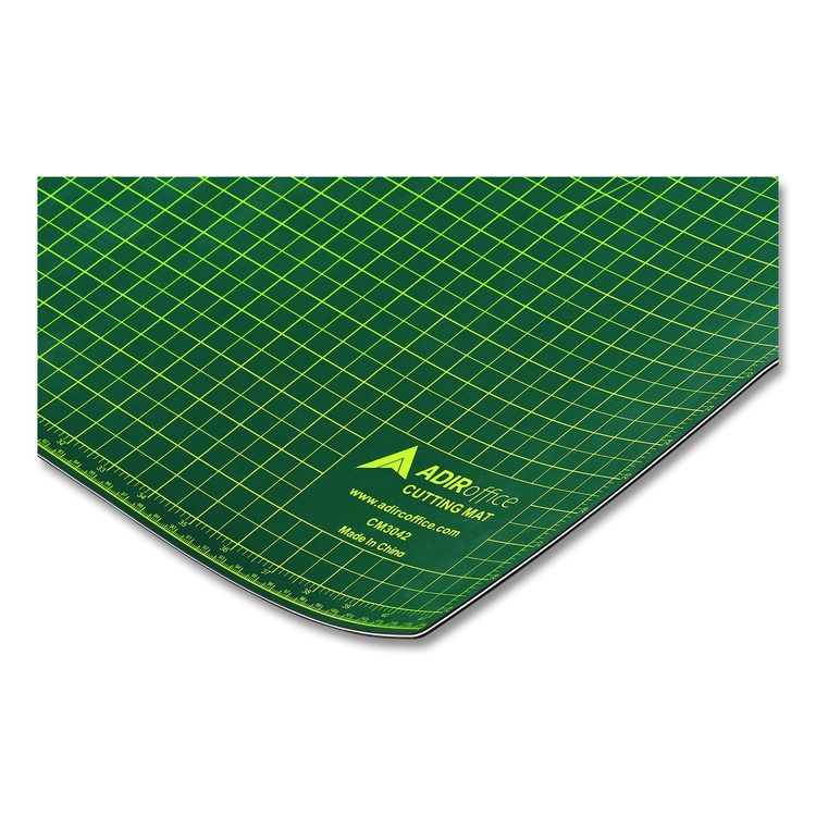 Reversible Self Healing Cutting Mat, 1" Grid with Guide Angles, 30" x 42", Green/Black