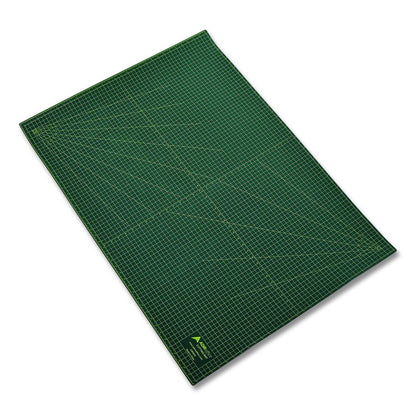 Reversible Self Healing Cutting Mat, 1" Grid with Guide Angles, 30" x 42", Green/Black