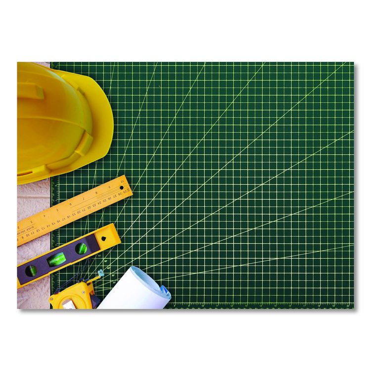 Reversible Self Healing Cutting Mat, 1" Grid with Guide Angles, 30" x 42", Green/Black