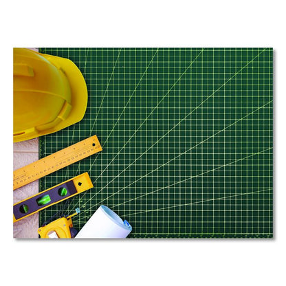 Reversible Self Healing Cutting Mat, 1" Grid with Guide Angles, 30" x 42", Green/Black