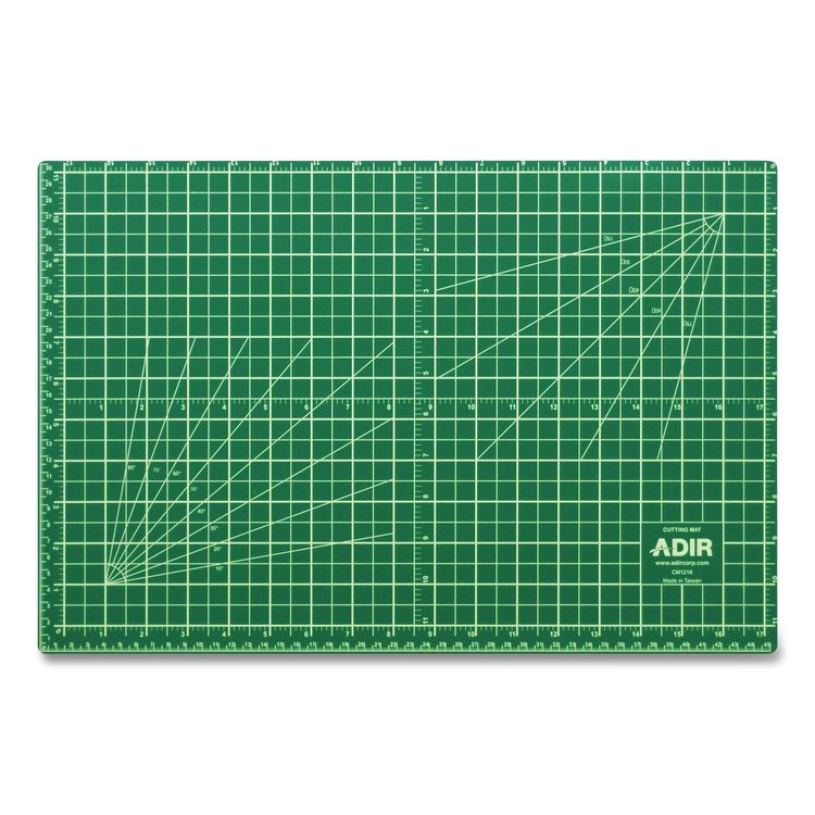 Reversible Self Healing Cutting Mat, 1" Grid with Guide Angles, 36" x 48", Green/Black