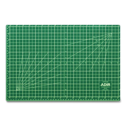 Reversible Self Healing Cutting Mat, 1" Grid with Guide Angles, 36" x 48", Green/Black