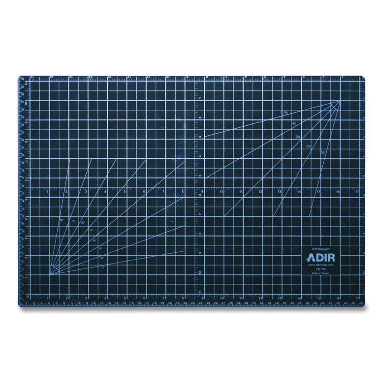 Reversible Self Healing Cutting Mat, 1" Grid with Guide Angles, 36" x 48", Green/Black