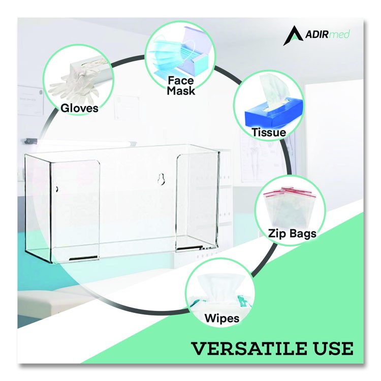 Acrylic Glove Dispenser, Single Box Capacity, 10.2 x 3.5 x 5.3, Clear