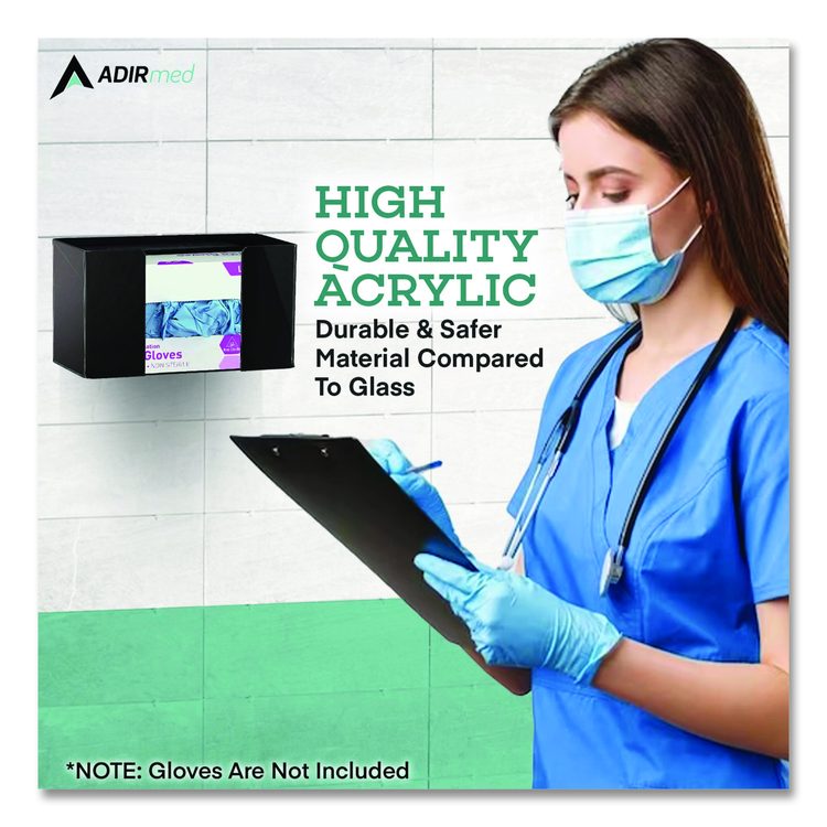 Acrylic Glove Dispenser, Single Box Capacity, 10.2 x 3.5 x 5.3, Black