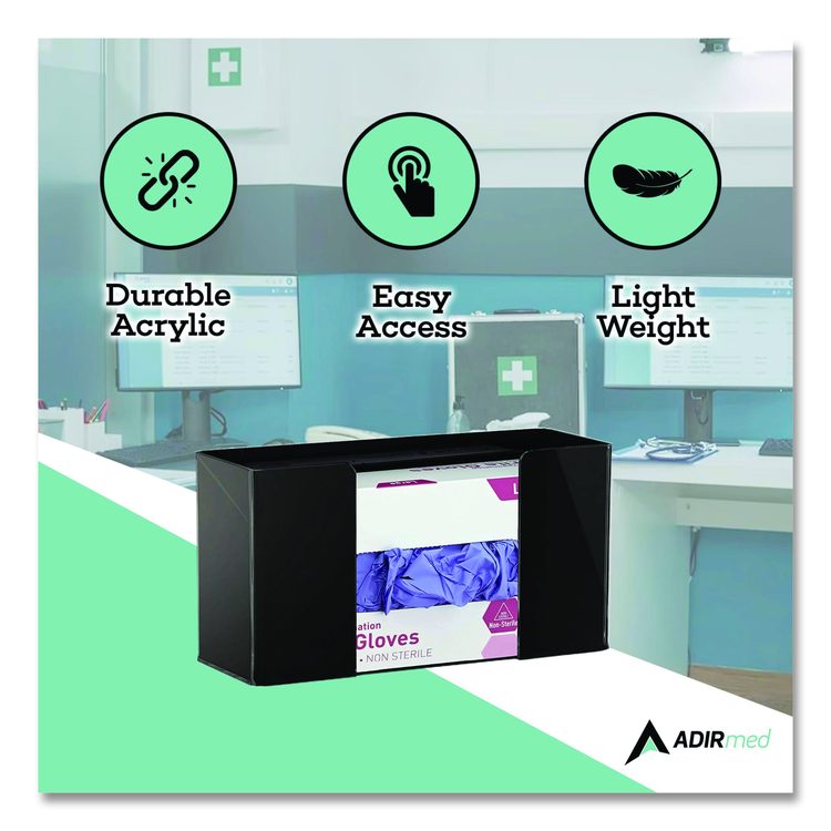 Acrylic Glove Dispenser, Single Box Capacity, 10.2 x 3.5 x 5.3, Black