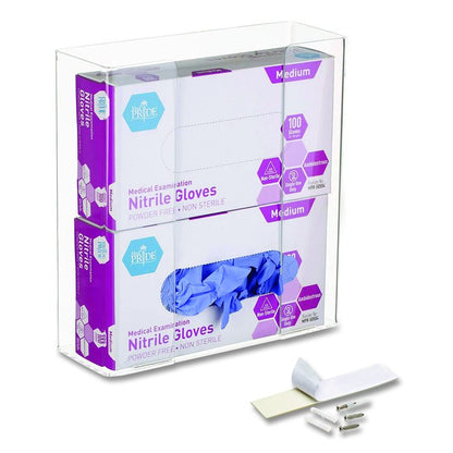 Acrylic Glove Dispenser, Double Box Capacity, 10.2 x 3.5 x 10.8, Clear