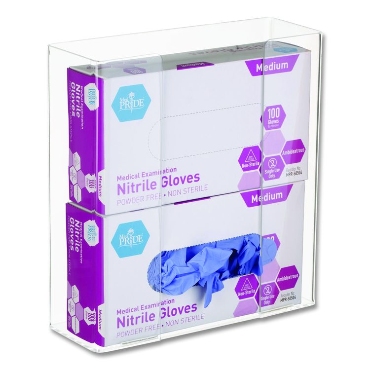 Acrylic Glove Dispenser, Double Box Capacity, 10.2 x 3.5 x 10.8, Clear