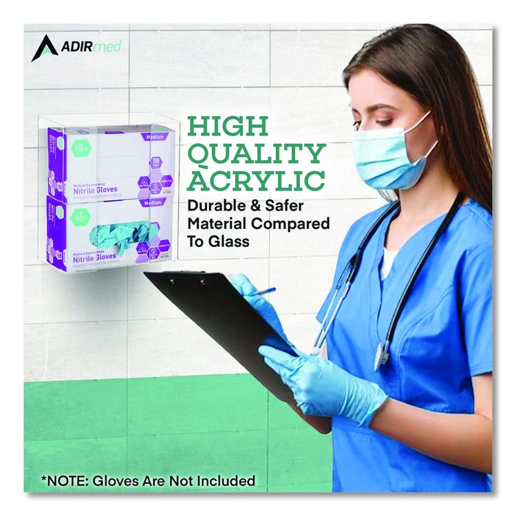 Acrylic Glove Dispenser, Double Box Capacity, 10.2 x 3.5 x 10.8, Clear