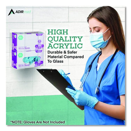 Acrylic Glove Dispenser, Double Box Capacity, 10.2 x 3.5 x 10.8, Clear