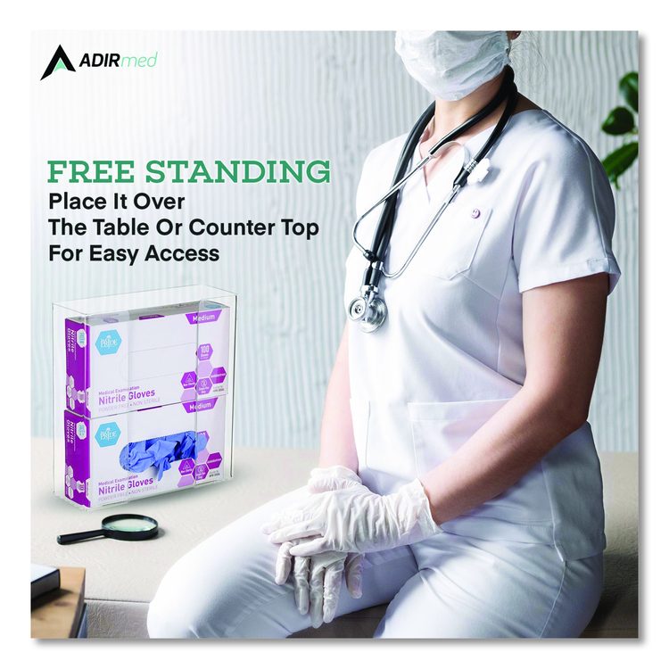 Acrylic Glove Dispenser, Double Box Capacity, 10.2 x 3.5 x 10.8, Clear