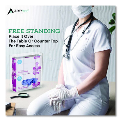 Acrylic Glove Dispenser, Double Box Capacity, 10.2 x 3.5 x 10.8, Clear