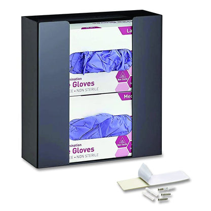 Acrylic Glove Dispenser, Double Box Capacity, 10.2 x 3.5 x 10.8, Black