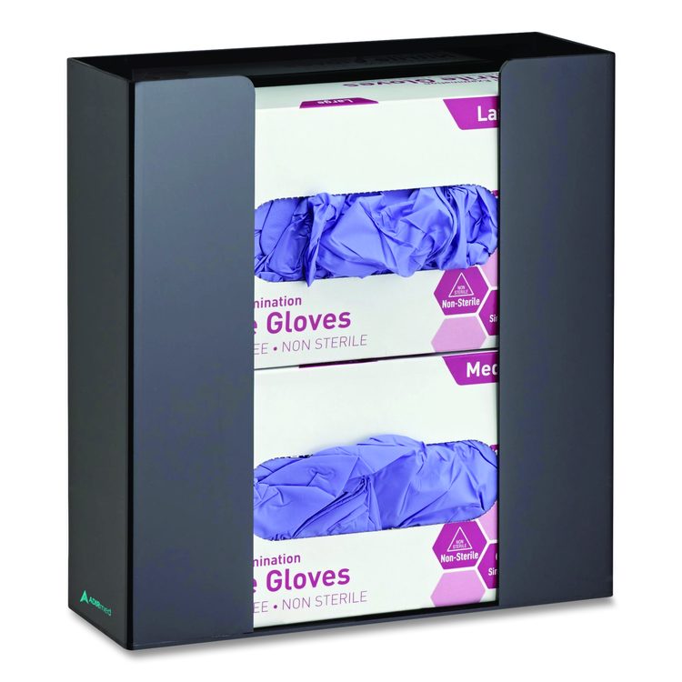 Acrylic Glove Dispenser, Double Box Capacity, 10.2 x 3.5 x 10.8, Black