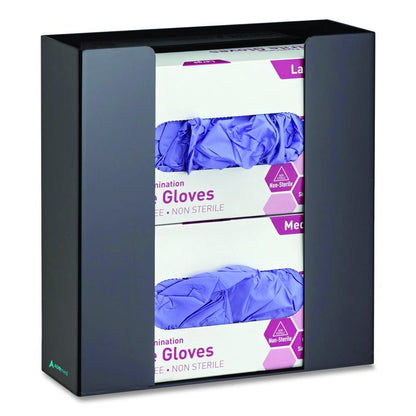 Acrylic Glove Dispenser, Double Box Capacity, 10.2 x 3.5 x 10.8, Black