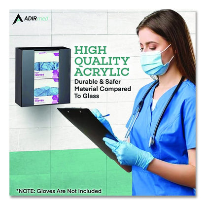 Acrylic Glove Dispenser, Double Box Capacity, 10.2 x 3.5 x 10.8, Black