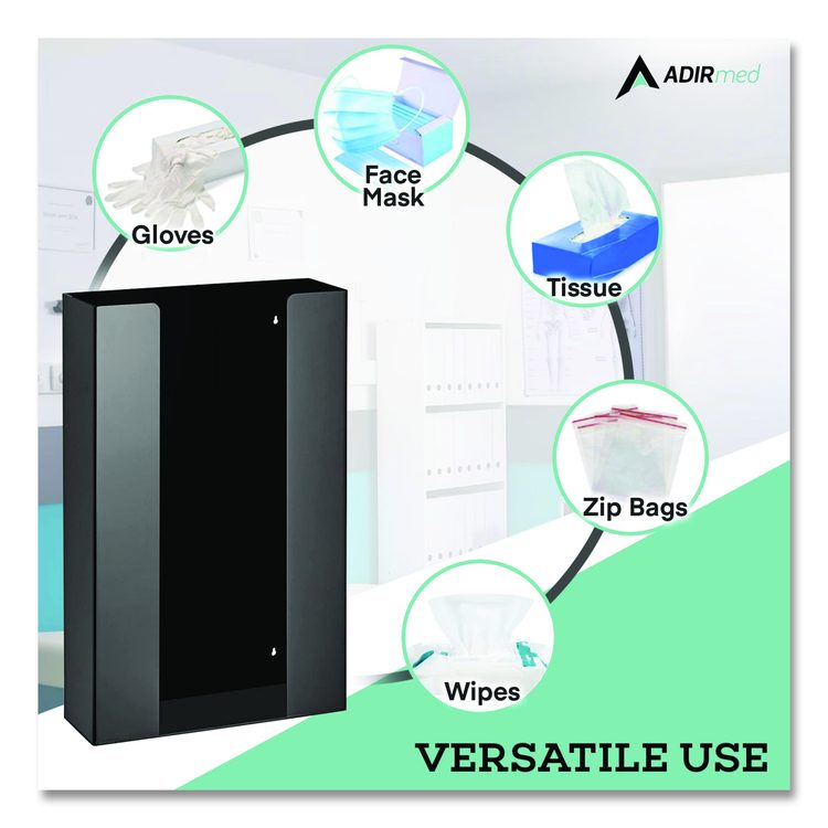 Acrylic Glove Dispenser, Triple Box Capacity, 10.2 x 3.5 x 16.1, Black